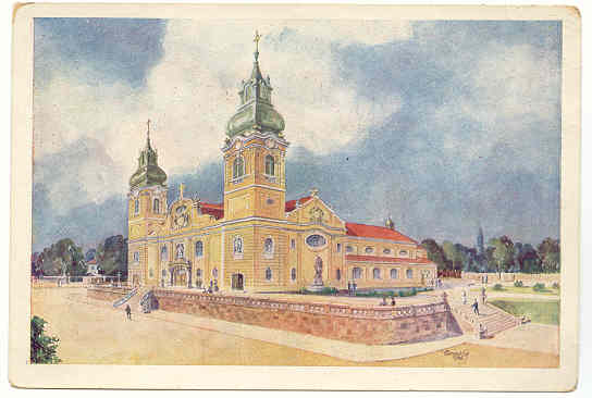 A Szent Mihály templom képeslapon
